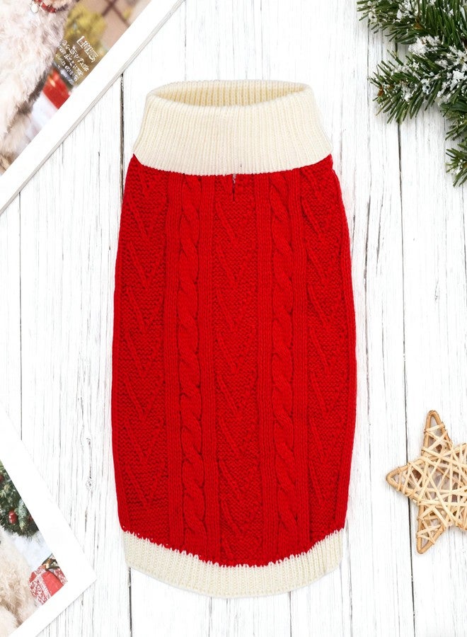 phnydreg Christmas Knitted Dog Sweater Dress Red Puppies Sweater Clothes for Small Medium Dogs Cat (red, Large) - Image 4