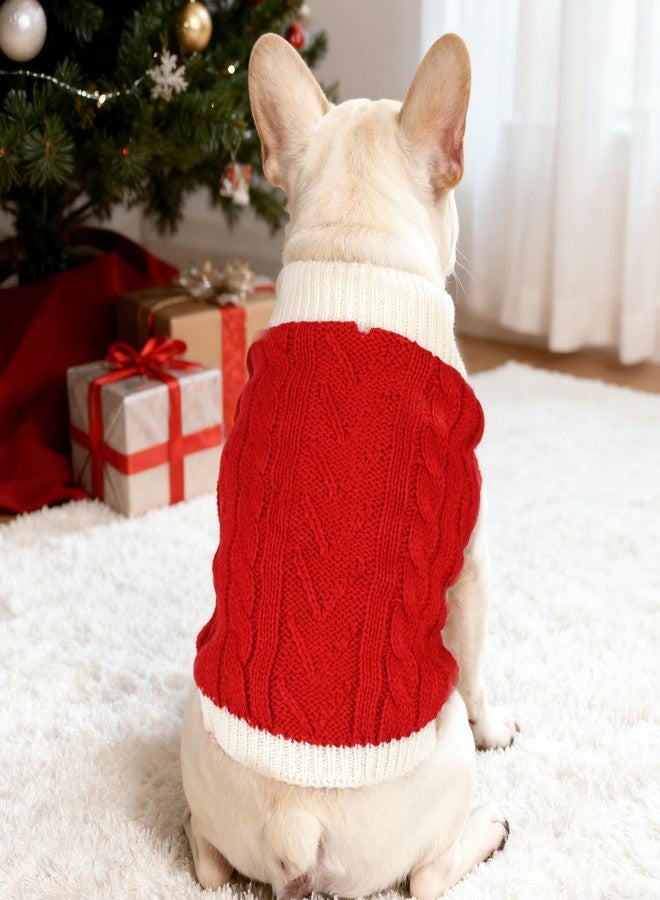 phnydreg Christmas Knitted Dog Sweater Dress Red Puppies Sweater Clothes for Small Medium Dogs Cat (red, Large) - Image 5