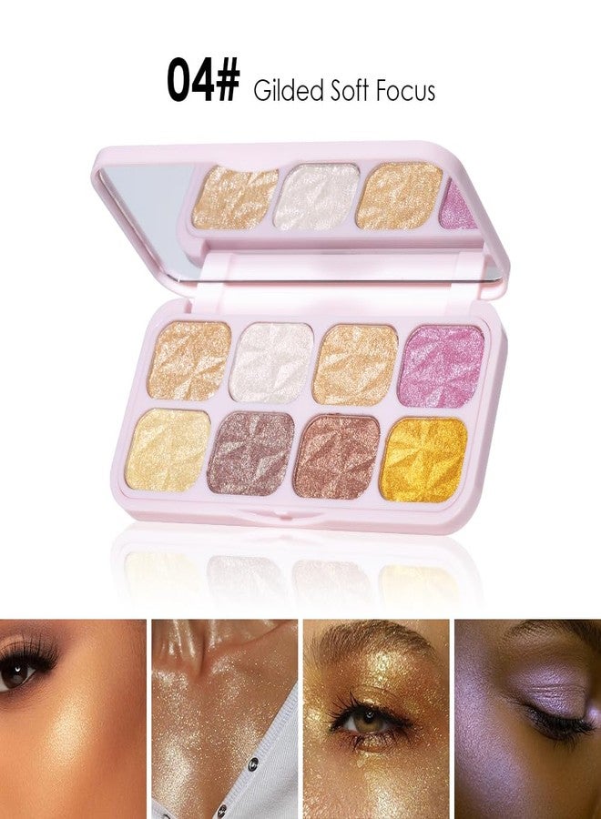 BAISEN DIARY 8-Color Eyeshadow Palette, Gilded Soft Focus, Warm Gold & Neutral Shimmer Shades, Waterproof Long-Lasting Formula, Smooth Blendable Eye Makeup for Natural Glam Looks - Image 3