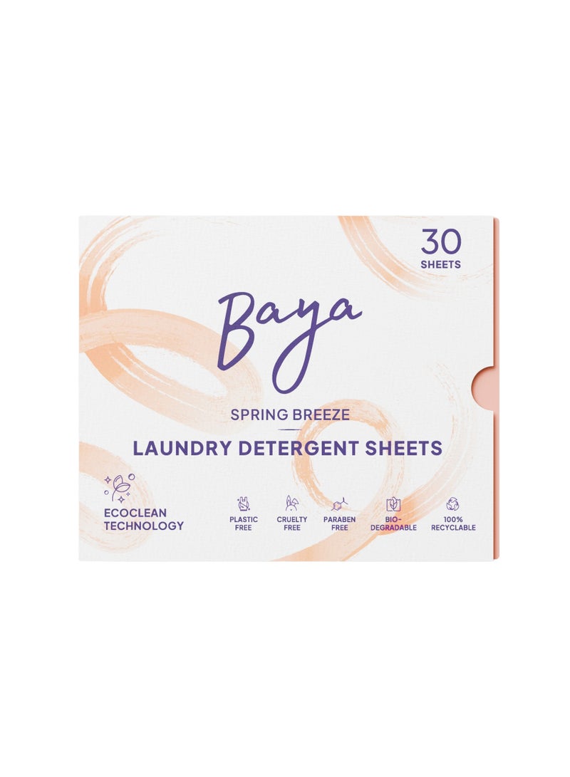 Baya Laundry Detergent Sheets Spring Breeze 30 Sheets (171g) - Image 1