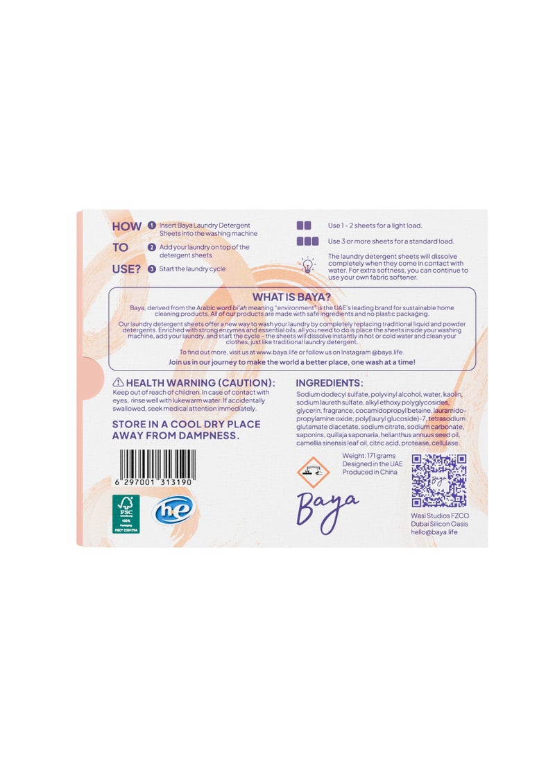 Baya Laundry Detergent Sheets Spring Breeze 30 Sheets (171g) - Image 2