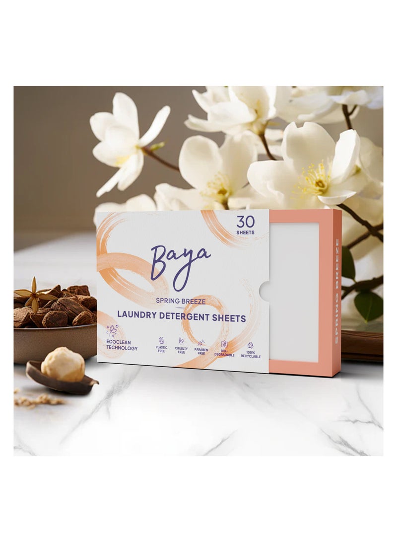 Baya Laundry Detergent Sheets Spring Breeze 30 Sheets (171g) - Image 3