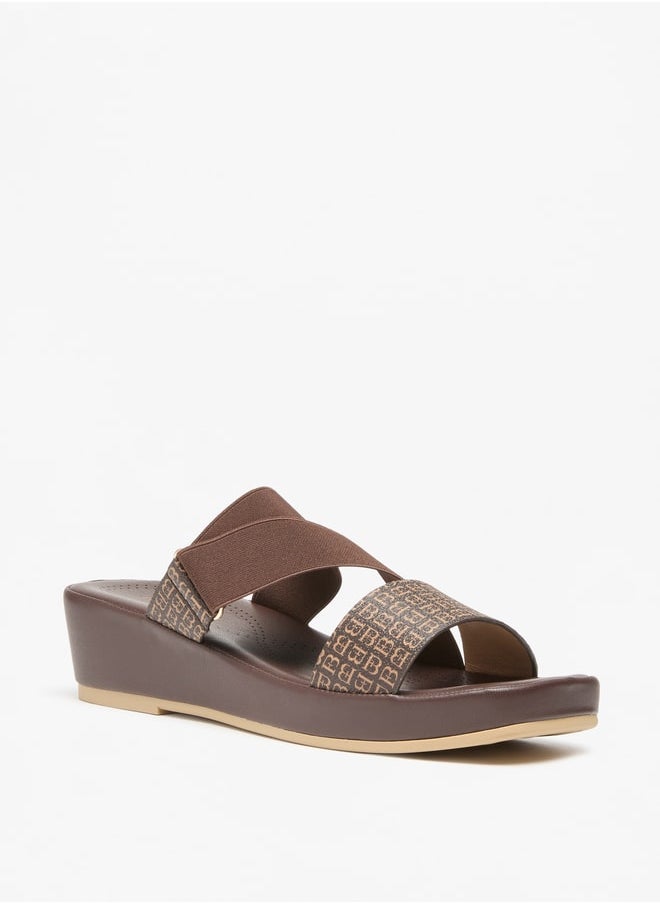 Flora Bella By Shoexpress - Women's Solid Slip-On Wedge Heel Sandals - Image 1