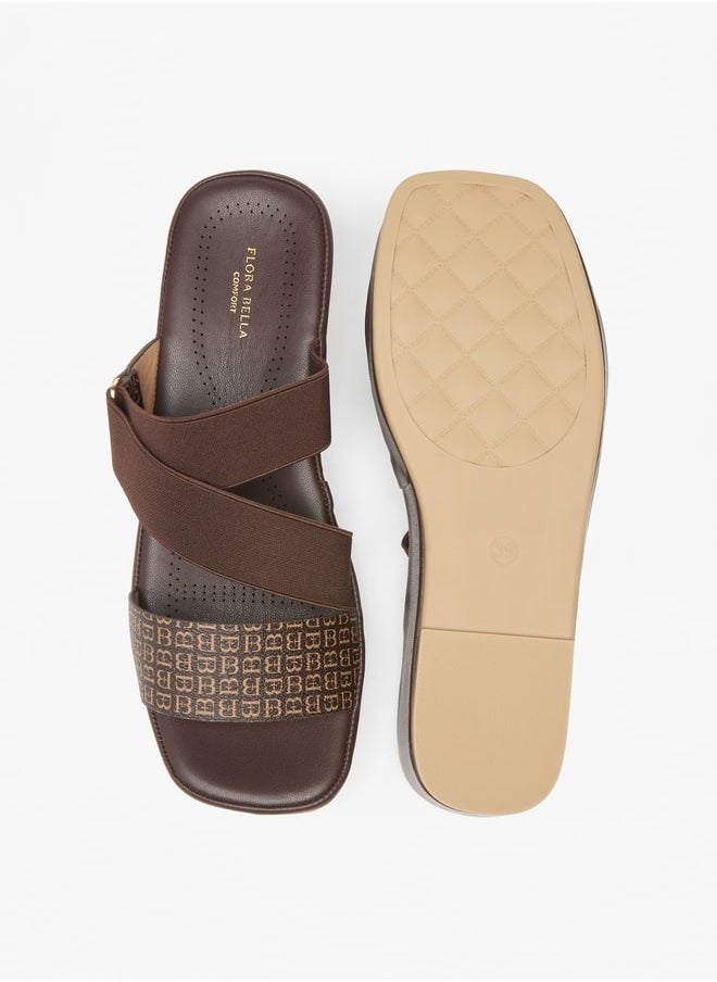 Flora Bella By Shoexpress - Women's Solid Slip-On Wedge Heel Sandals - Image 1