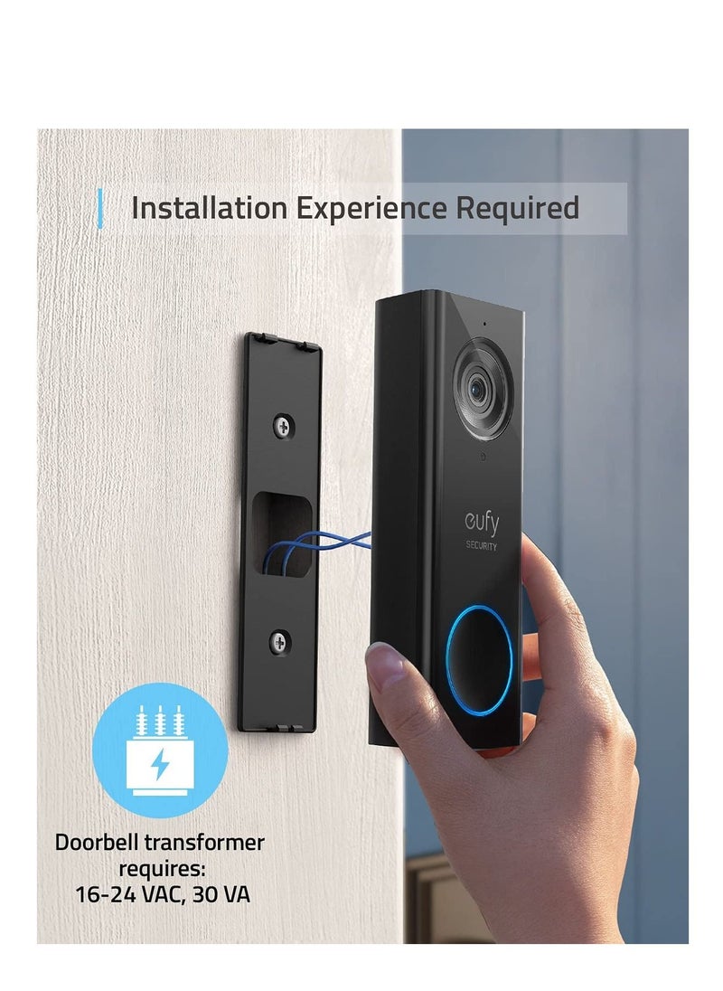eufy - Eufy 1080p Battery Video Doorbell Lite E8220311 Black - Image 1