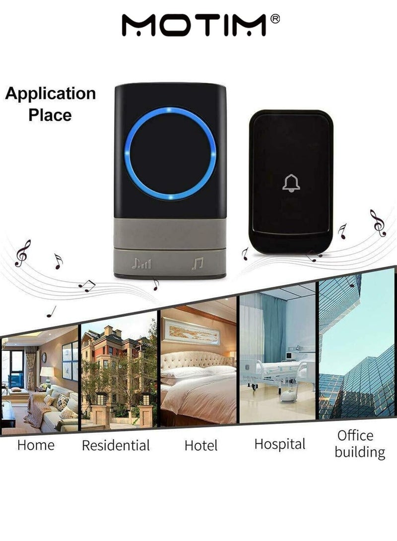 Motim Wireless Doorbell Doorbell Outdoor Smart Button with 1 Receiver Call Bell for Home/office/Classroom - Image 2