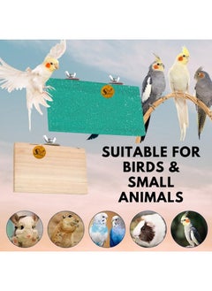 Sage Square Wooden Stand Sand Platform Made Of Natural Wood, Combo Of Two (6*4.5 & Sand 12*4.5 Inch) Rectangle Shaped Perch Stand, Cage Accessories, Playful Toy, Suitable For Birds, Parrots, Budgies  - Image 4