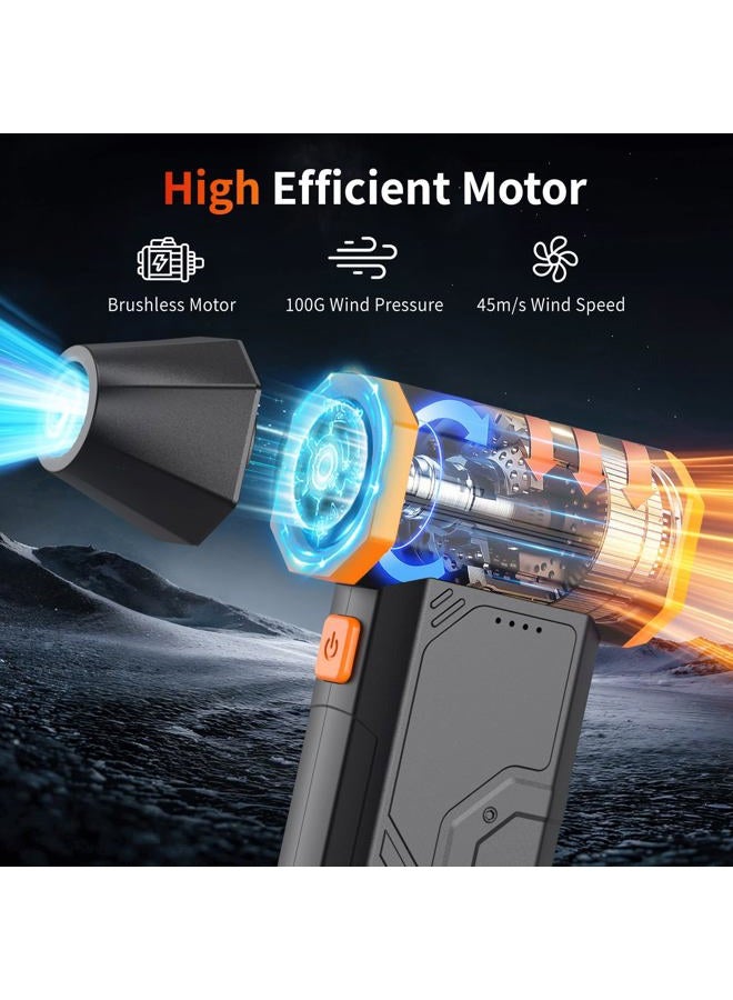 CAGIWIRU Compressed Air Duster,300000RPM Super Power Cordless Electric Air Duster,10000mAH Rechargeable Brushless Motor Blower,3-Gear Adjustable Turbo Fan Duster Blower for Computer,Car,Outdoor and House - Image 2