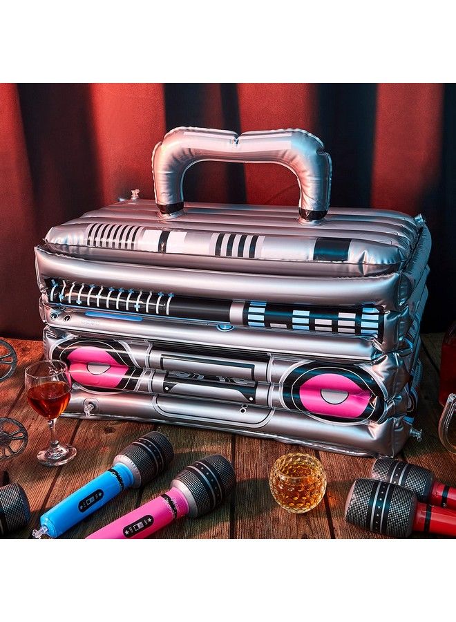 Cunhill Inflatable Boom Box Beverage Inflatable Cooler 80S Party Decorations Radio Blow Up Boom Box Birthday Drink Cooler For 90S Theme Retro Party Hip Hop Costume Accessory Party Supplies (1 Piece)  - Image 5