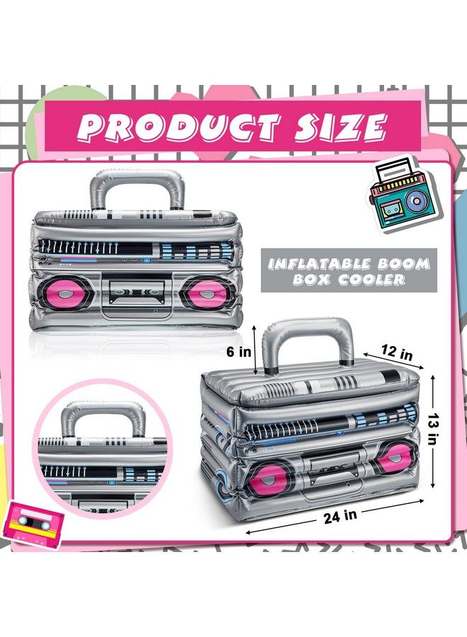 Cunhill Inflatable Boom Box Beverage Inflatable Cooler 80S Party Decorations Radio Blow Up Boom Box Birthday Drink Cooler For 90S Theme Retro Party Hip Hop Costume Accessory Party Supplies (1 Piece)  - Image 3