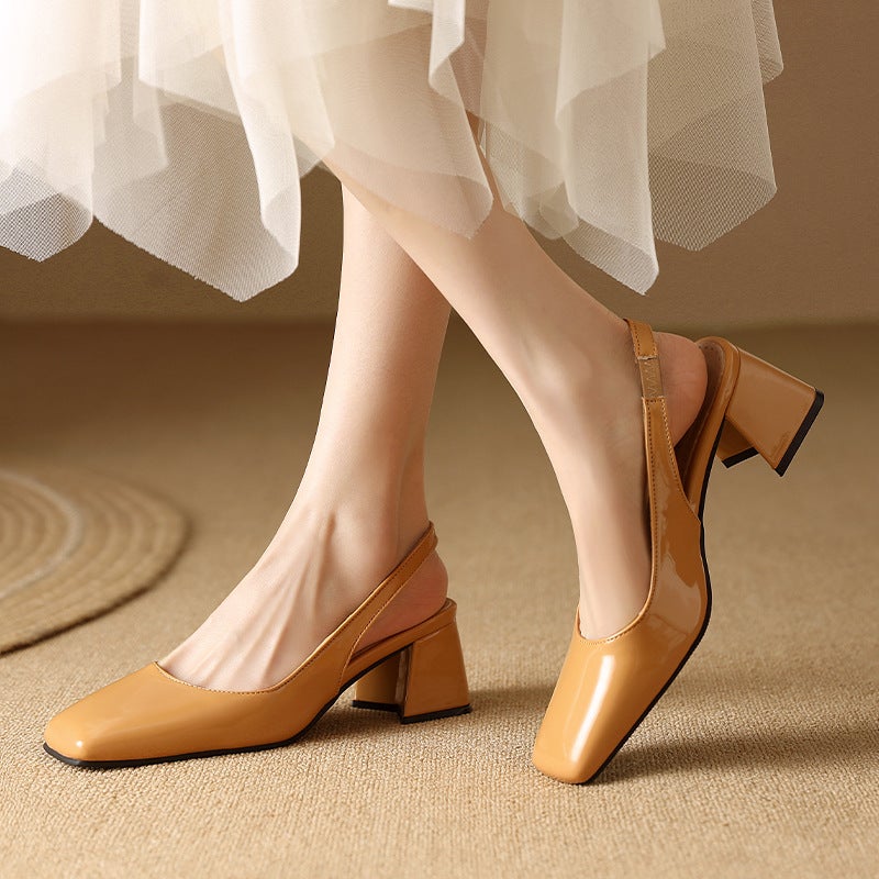 2024 High Heel 32-48 Size Square Head Small Fresh Feet Ladies Sandals - Image 2