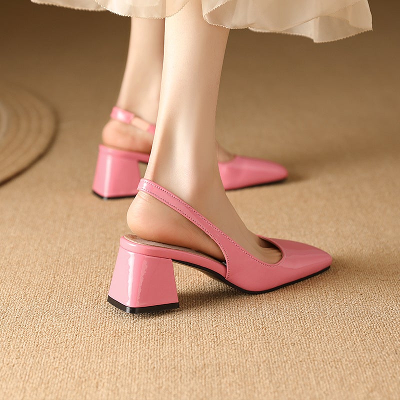 2024 High Heel 32-48 Size Square Head Small Fresh Feet Ladies Sandals - Image 4
