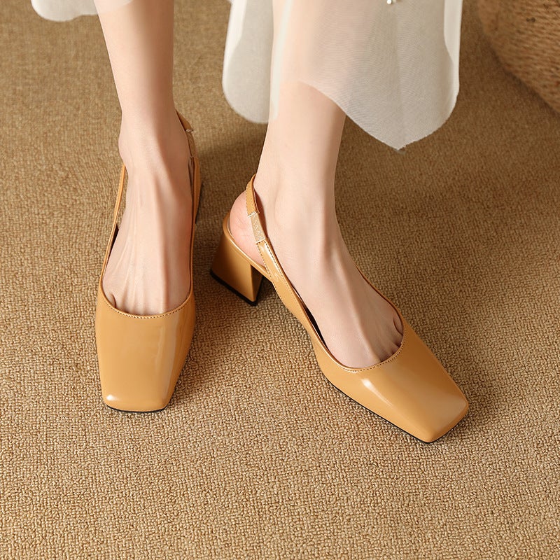 2024 High Heel 32-48 Size Square Head Small Fresh Feet Ladies Sandals - Image 5