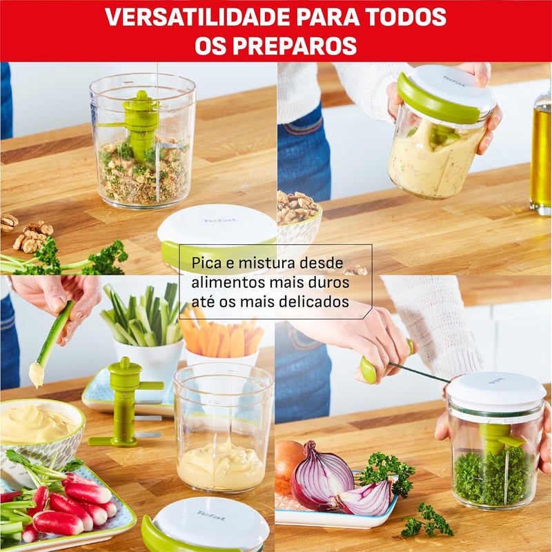 T-fal Tefal 5 Second Chopper Shaker K16441 - Manual Chopper, 450 ml, Coarse, Medium and Fine, Stainless Steel Blades, No Electricity, Non-Slip Base and Easy to Clean - Image 3