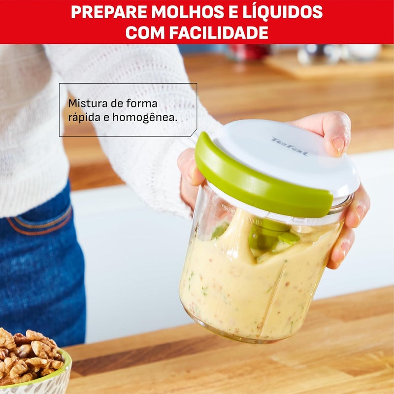 T-fal Tefal 5 Second Chopper Shaker K16441 - Manual Chopper, 450 ml, Coarse, Medium and Fine, Stainless Steel Blades, No Electricity, Non-Slip Base and Easy to Clean - Image 2