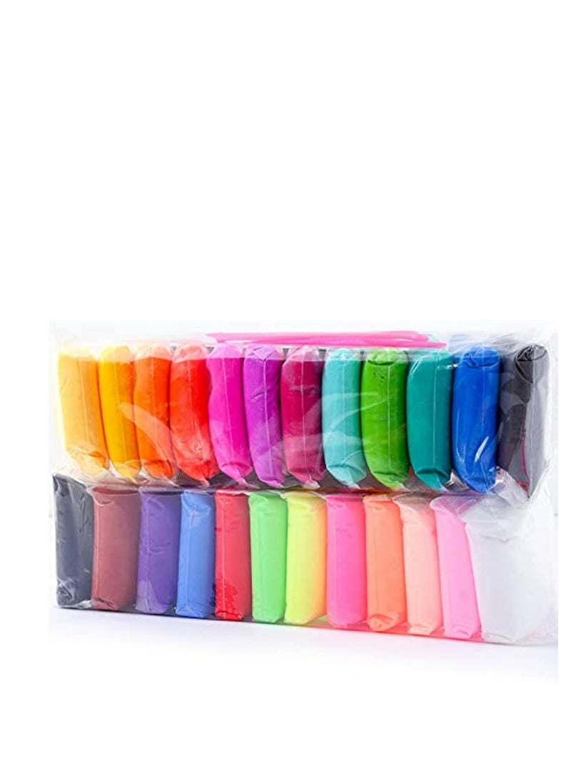 ألوان بلاستيسين يمكنك صنعها بنفسك لتعليم الأطفال من 24 قطعة من يابوي، صلصال خفيف للغاية يجف بالهواء، لعبة صلصال تشكيل تفاعلية متعددة الألوان - Image 1