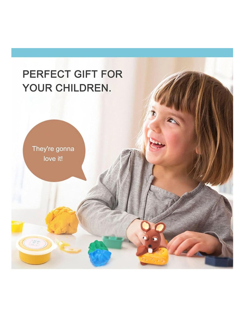 ألوان بلاستيسين يمكنك صنعها بنفسك لتعليم الأطفال من 24 قطعة من يابوي، صلصال خفيف للغاية يجف بالهواء، لعبة صلصال تشكيل تفاعلية متعددة الألوان - Image 3