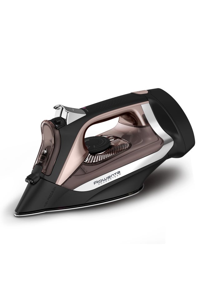 Rowenta - Iron Access Stainless Steel Soleplate Steam Iron With Retractable Cord Powerful Steam Diffusion Auto-Off Anti-Drip 1725 Watts Ironing Black Clothes Iron Dw2459 - Image 1