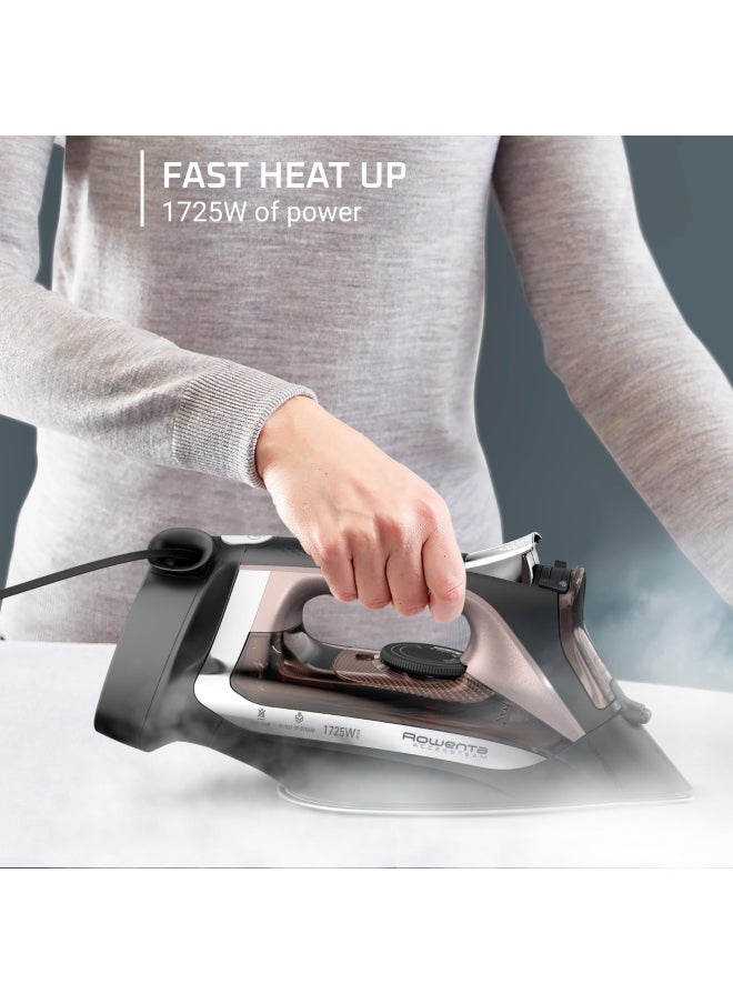Rowenta - Iron Access Stainless Steel Soleplate Steam Iron With Retractable Cord Powerful Steam Diffusion Auto-Off Anti-Drip 1725 Watts Ironing Black Clothes Iron Dw2459 - Image 1