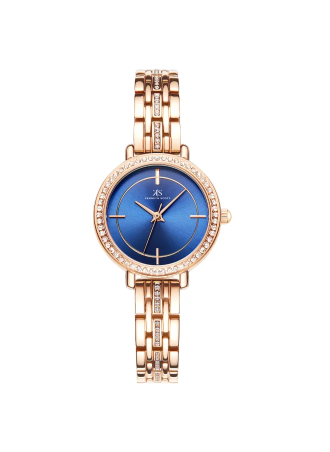 KENNETH SCOTT Women's Analog Display Watch With Rose Gold Stainless Steel Strap - K23532-RBKN