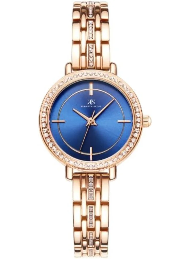 كينيث سكوت Kenneth Scott Women's PC21 Movement Watch, Analog Display and Stainless Steel Strap - K23532-RBKN, Rose Gold