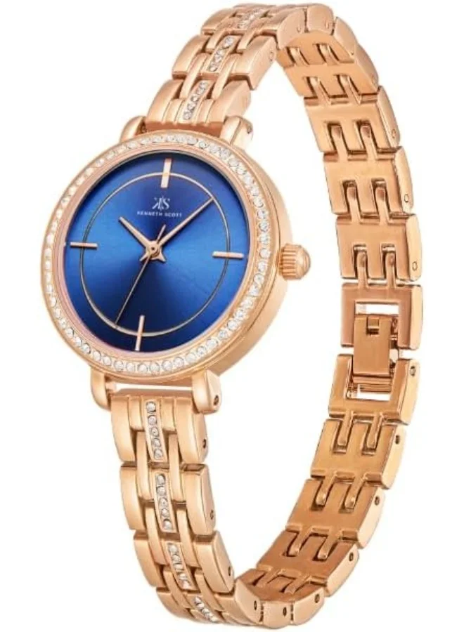 كينيث سكوت Kenneth Scott Women's PC21 Movement Watch, Analog Display and Stainless Steel Strap - K23532-RBKN, Rose Gold