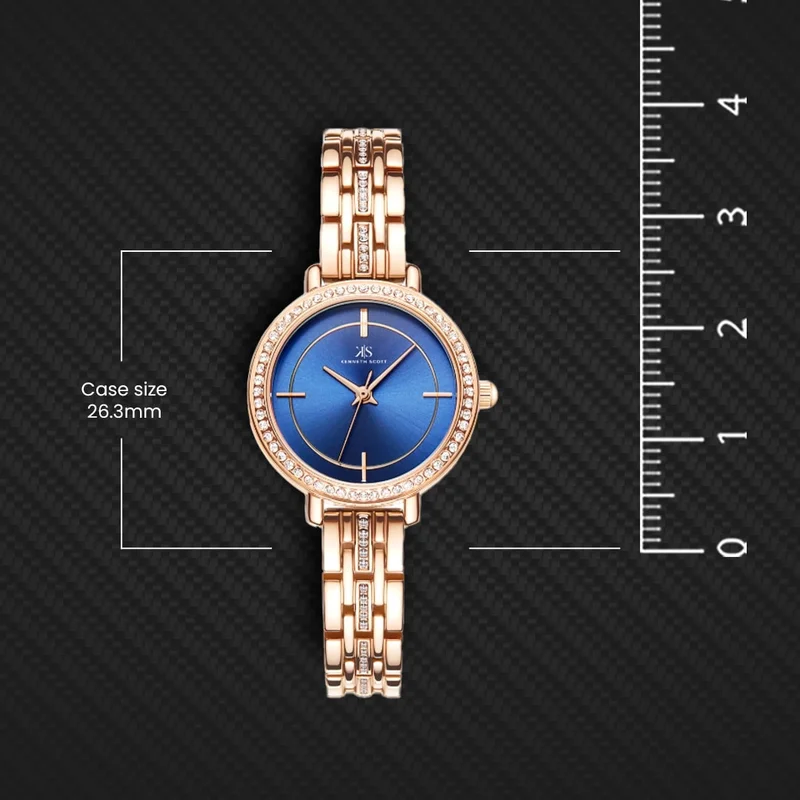 Kenneth Scott blue Women's Stainless Steel Analog Watch K23532-RBKN - 28.5 mm for Women | Best Price UAE