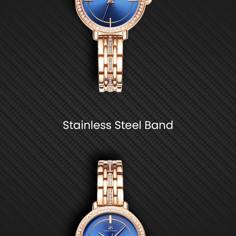 Kenneth Scott blue Women's Stainless Steel Analog Watch K23532-RBKN - 28.5 mm for Women | Best Price UAE