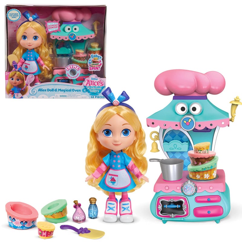 Just Play Disney Junior Aliceâ€™s Wonderland Bakery 10-inch Alice & Magical Oven Doll and Accesory Set, Kids Toys for Ages 3 Up by Just Play - Image 1