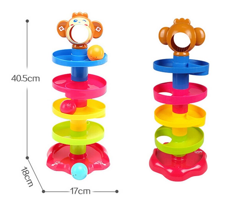 JIADA Swirl Ball Ramp Educational Toy Puzzle Rolling Ball | ABS Material, Non Toxic, (12 mm x 25 mm), Bright Multi Colors - Image 3