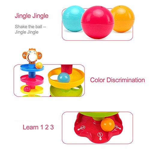 JIADA Swirl Ball Ramp Educational Toy Puzzle Rolling Ball | ABS Material, Non Toxic, (12 mm x 25 mm), Bright Multi Colors - Image 5