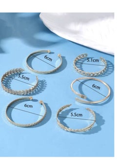 YUCCA Set of 6-Piece Bracelets with a Shiny Circular Design in Geometric Shapes, a New Fashion  - Image 3