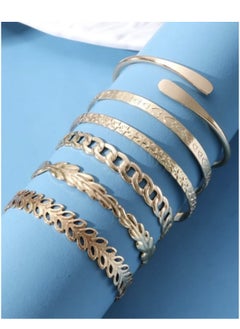 YUCCA Set of 6-Piece Bracelets with a Shiny Circular Design in Geometric Shapes, a New Fashion  - Image 5