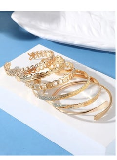 YUCCA Set of 6-Piece Bracelets with a Shiny Circular Design in Geometric Shapes, a New Fashion  - Image 2