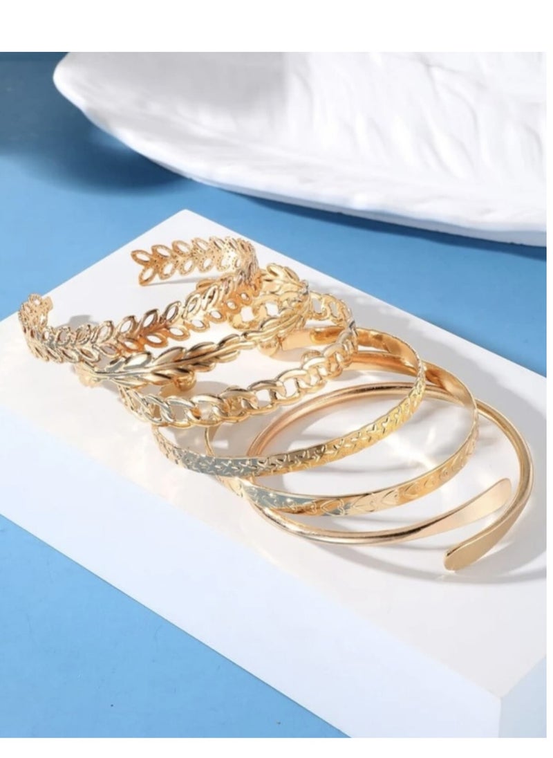 YUCCA - Set of 6-Piece Bracelets with a Shiny Circular Design in Geometric Shapes, a New Fashion - Image 1