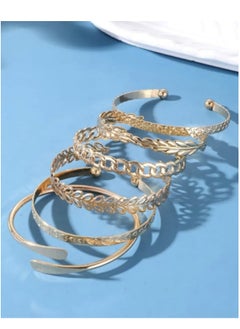 YUCCA Set of 6-Piece Bracelets with a Shiny Circular Design in Geometric Shapes, a New Fashion  - Image 4