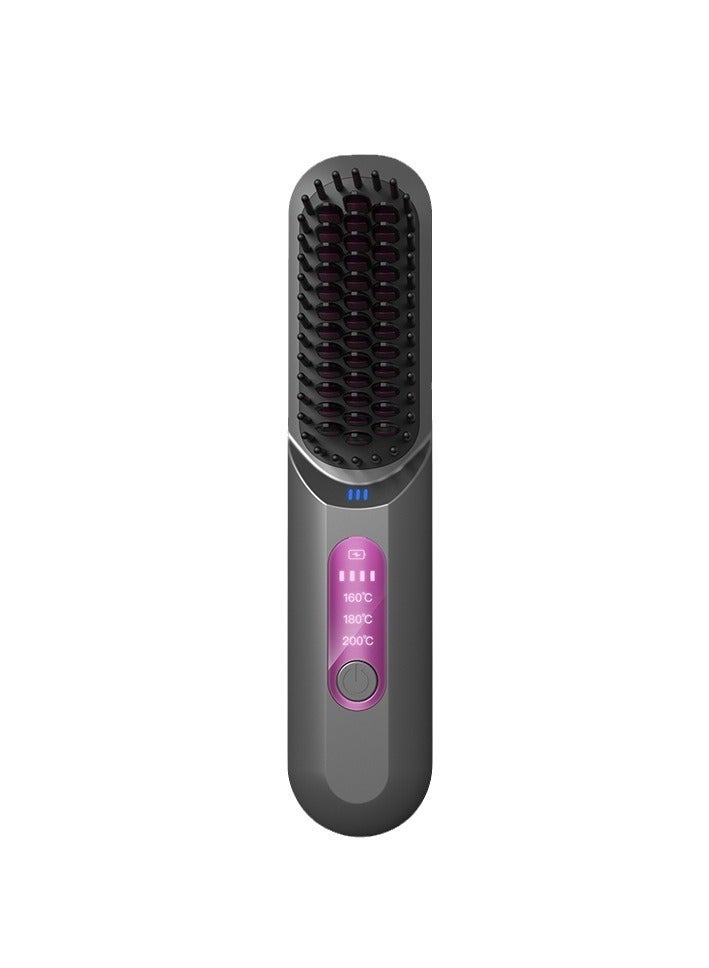 general Wireless hair straightener, negative ions do not hurt hair, charging, portable straight-rolled dual-purpose electric comb, fluffy high cranial top artifact - Image 1