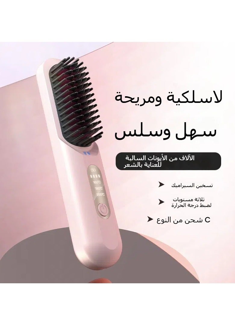 general Wireless hair straightener, negative ions do not hurt hair, charging, portable straight-rolled dual-purpose electric comb, fluffy high cranial top artifact - Image 5