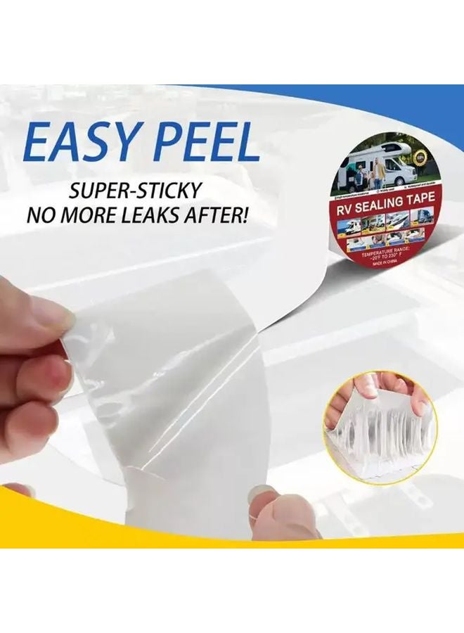 2pcs White RV Roof Repair Tape 5cm x 5m Waterproof UV Resistant for Camper Boat - Image 5
