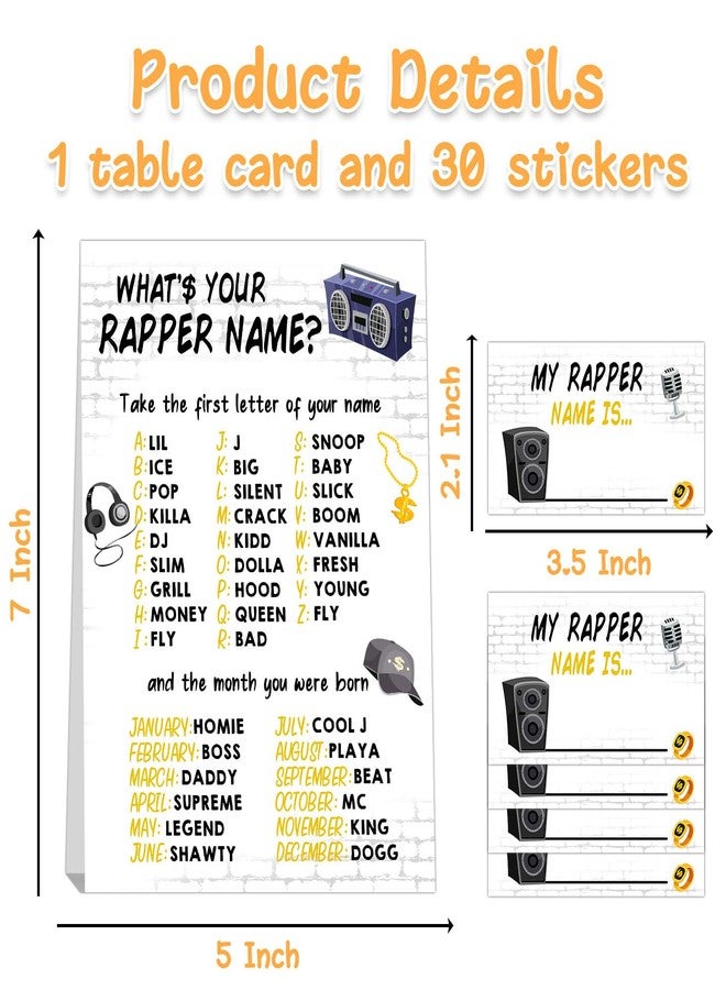 BirtDerr Notorious One Birthday Decorations,Rapper Theme Birthday Party Sign,Rapper Activity Decoration Supplies,Game Night Party Decorations,What's Your Rapper Name Game - Image 2