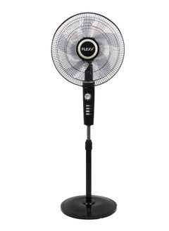 Flexy 16 Inch Stainless Steel Stand Fan | Pedestal Floor Cooling Fan For Home And Outdoor Use | 5 Leaf 3 Speed Powerful Electric Tower Fan  - Image 1