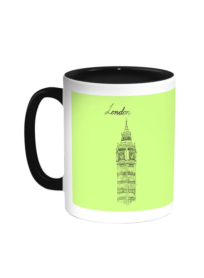 RYN Landmarks - Big Ben Clock Printed Coffee Mug Black/White 11ounce