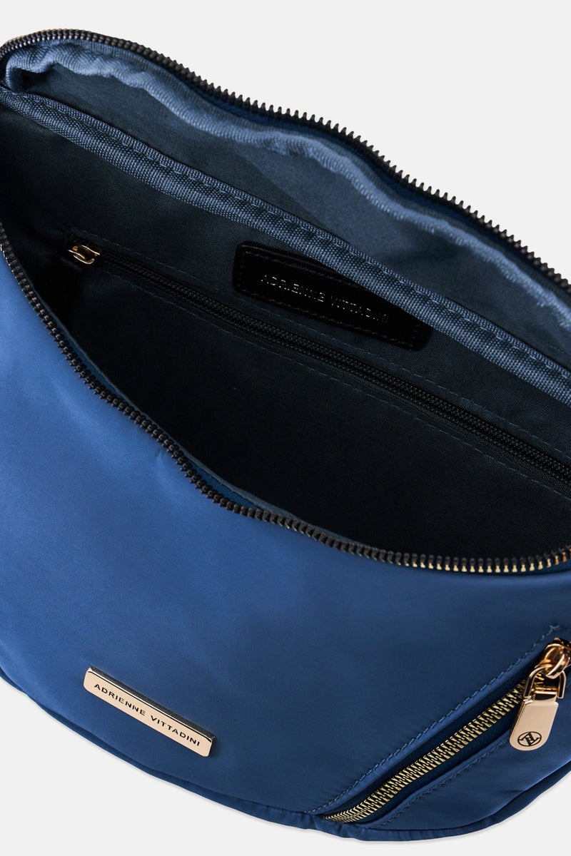 ADRIENNE VITTADINI Women Brand Logo Fanny Pack Bag With Coin Purse, Teal Blue - Image 3