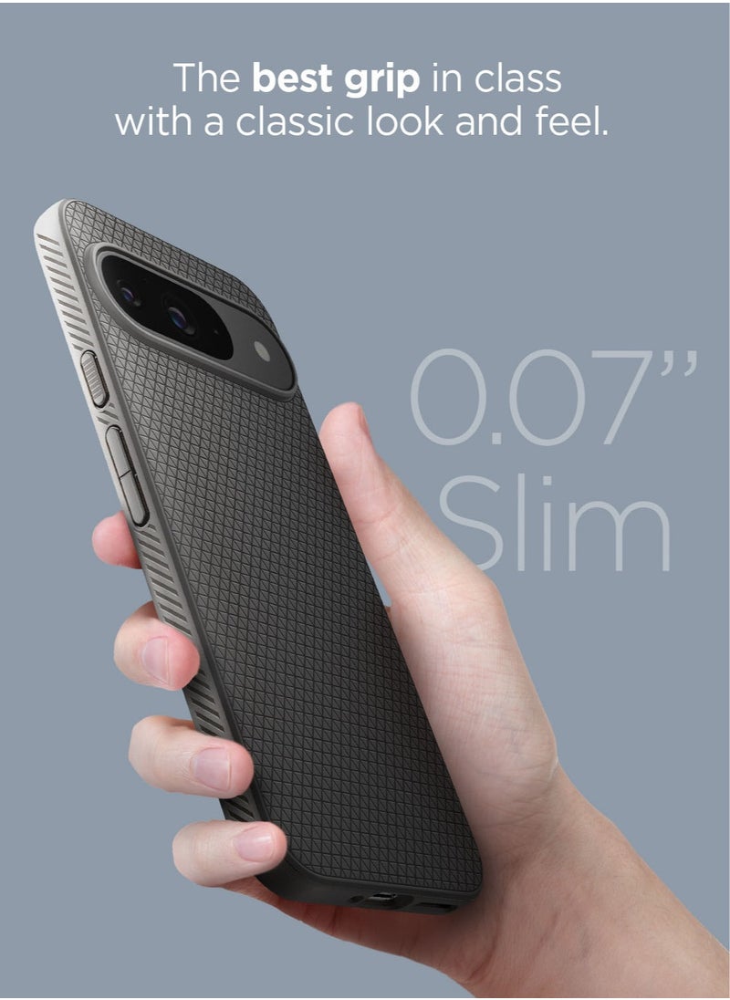 Spigen - جراب Liquid Air لهاتف Google Pixel 9 / جراب Pixel 9 PRO - رمادي رخامي - Image 1