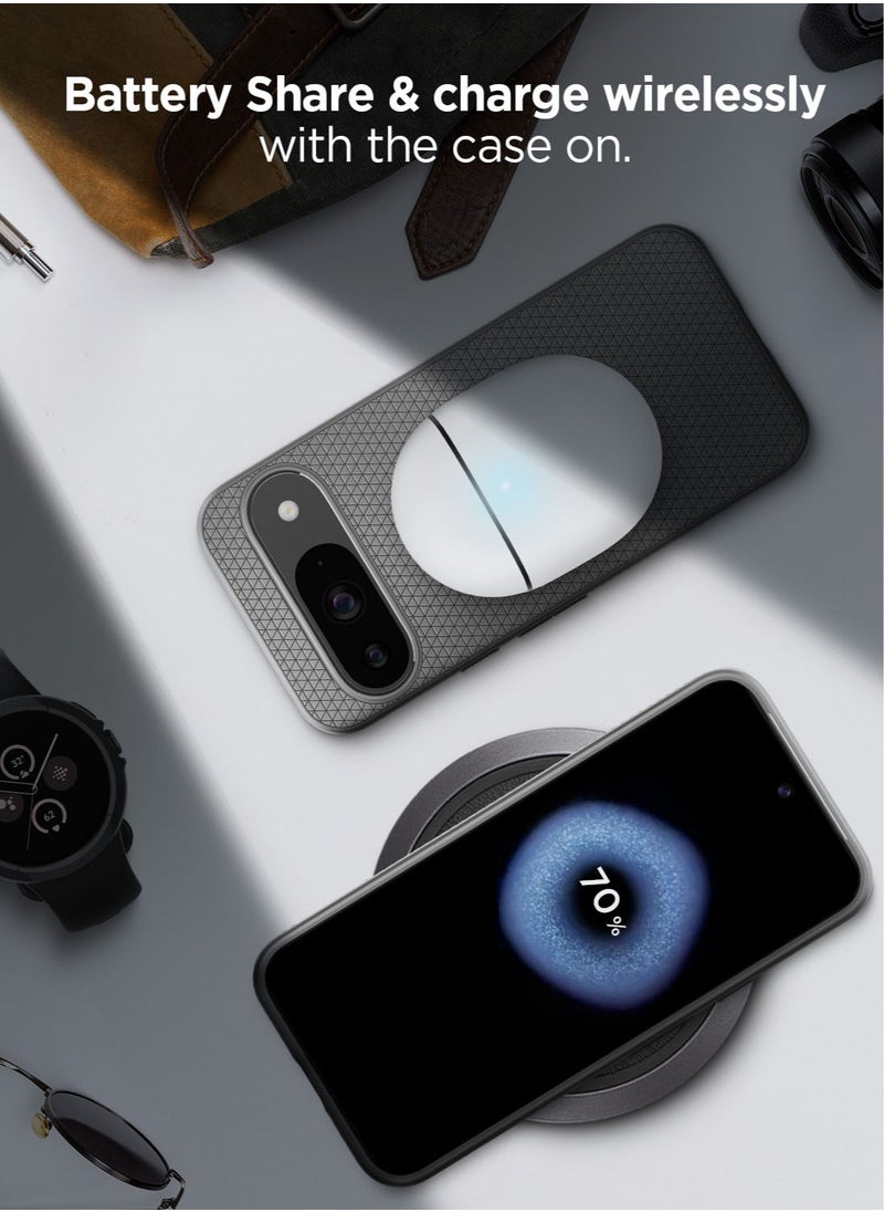 Spigen - جراب Liquid Air لهاتف Google Pixel 9 / جراب Pixel 9 PRO - رمادي رخامي - Image 1
