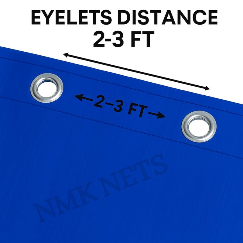 NMK NETS Tarpaulin 170 GSM Heavy Duty 3X Strong 100% Water Proof and Uv Treated (5x6 feet, semi Transparent Blue) - Image 5