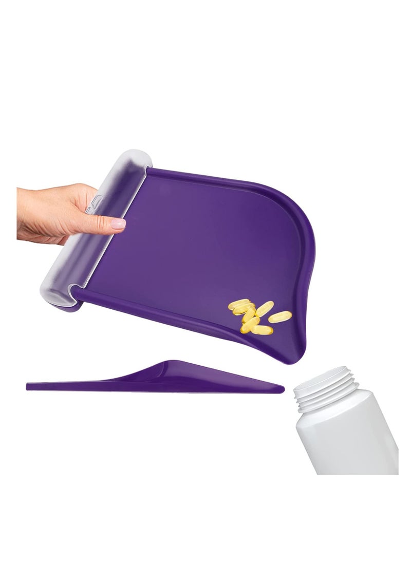 SYOSI Right Hand P ill Counting Tray with Spatula Pills Counter for Elderly, Pharmacy, Doctor, Pharmacists to Count Daily Meds Sorter, 8.27 x 6.3in - Image 1