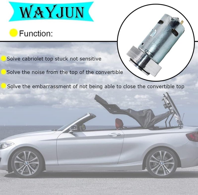 WayJun 54347193448 Convertible Hydraulic Liftgate Motor Pump Compatible with 2003-2008 Z4 E85 (Roof Pump Motor with Bracket) - Image 3