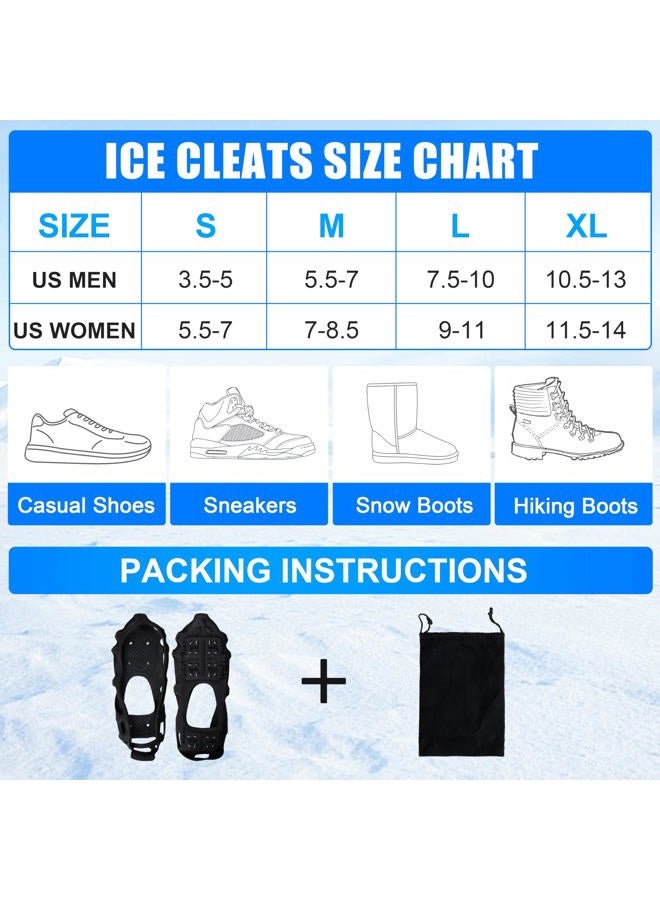 SILANON Ice Cleats Snow Traction Cleats Crampons Non Slip Ice Grippers for Shoes and Boots Walking on Snow Ice Winter Ice Traction Cleats Overshoe for Women Men - Image 5