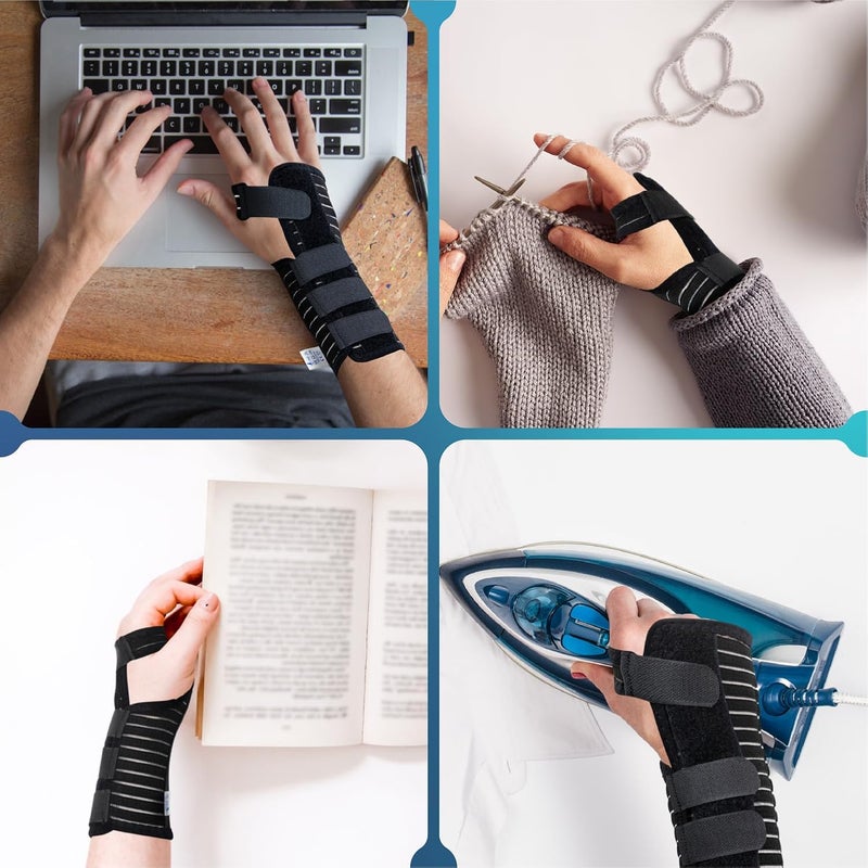 Actesso Breathable Wrist Support Brace Splint Ideal for Carpal Tunnel Sprains and Tendonitis Black Medium Left Hand - Image 5